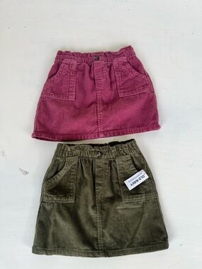 Old Navy Corduroy Mini Skirts in Raspberry and Olive